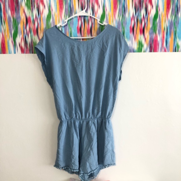 Forever 21 Pants - F21 light blue cap sleeve romper, large